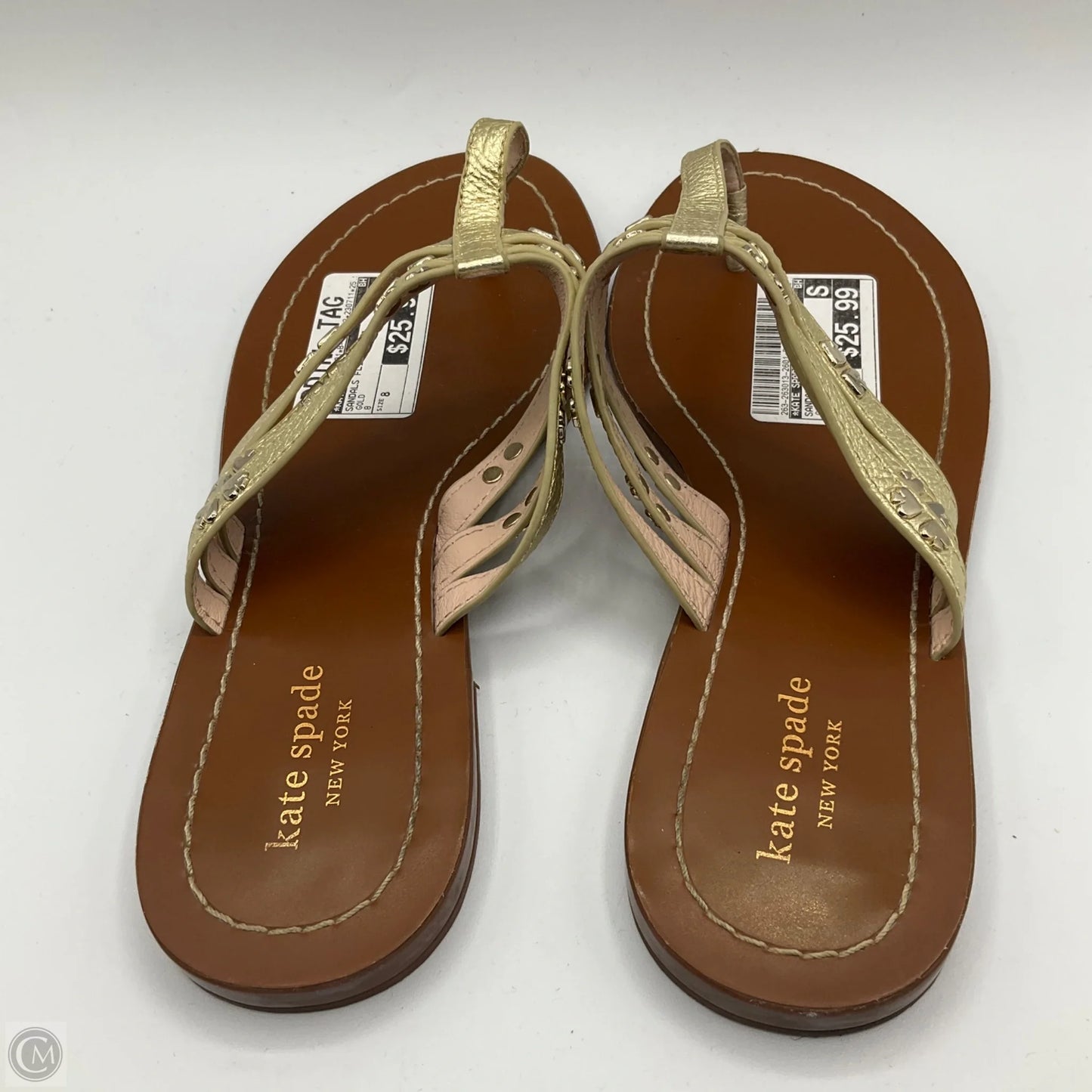 Sandals Flip Flops By Kate Spade In Gold, Size: 8
