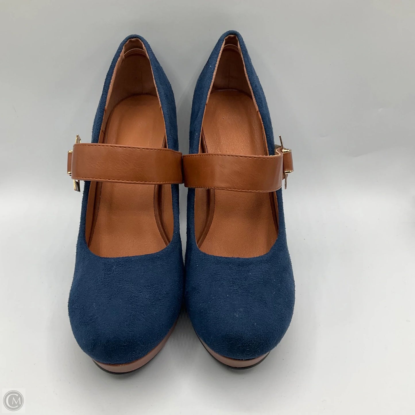 Shoes Heels Platform By Clothes Mentor In Navy, Size: 9