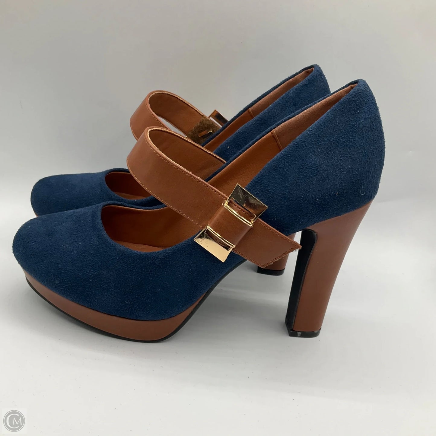 Shoes Heels Platform By Clothes Mentor In Navy, Size: 9