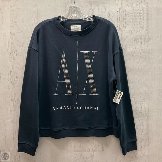 Sweatshirt Crewneck By Armani Exchange In Navy, Size: Xl