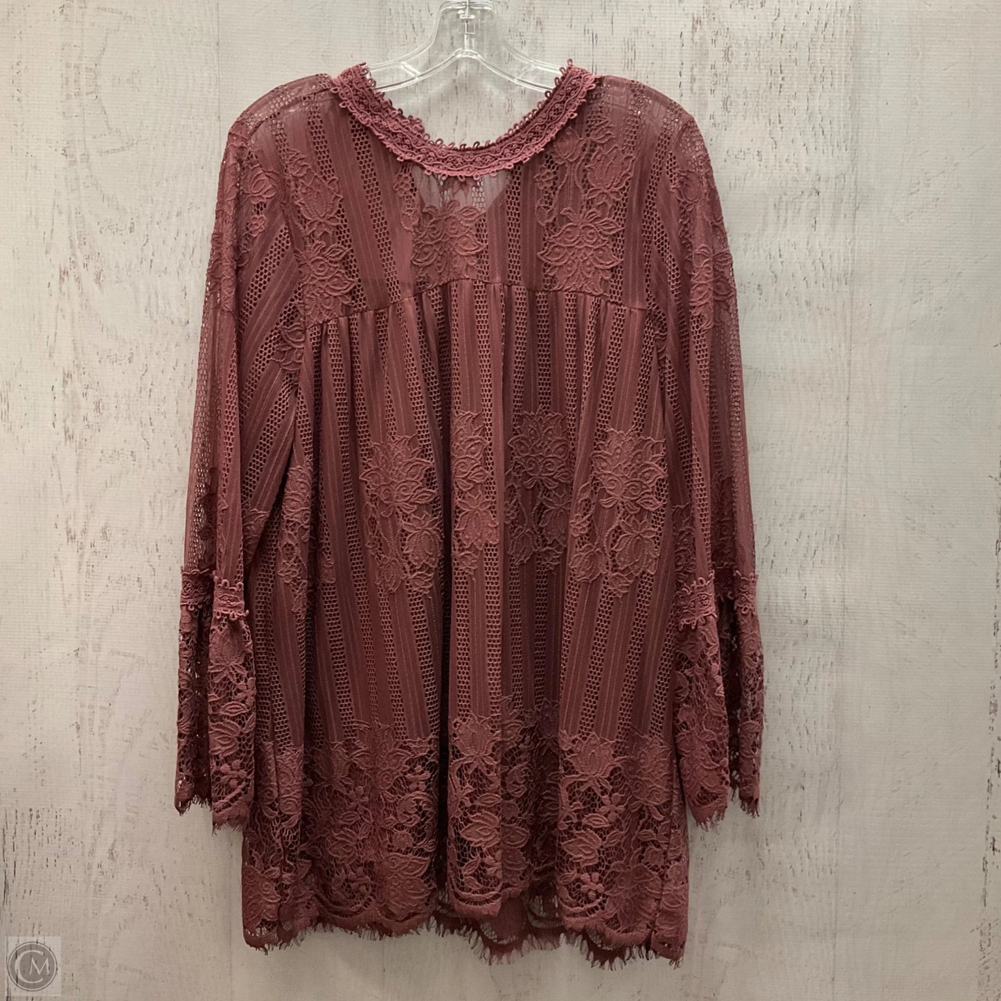 Top Long Sleeve By Miss Chievous In Mauve, Size: 2x