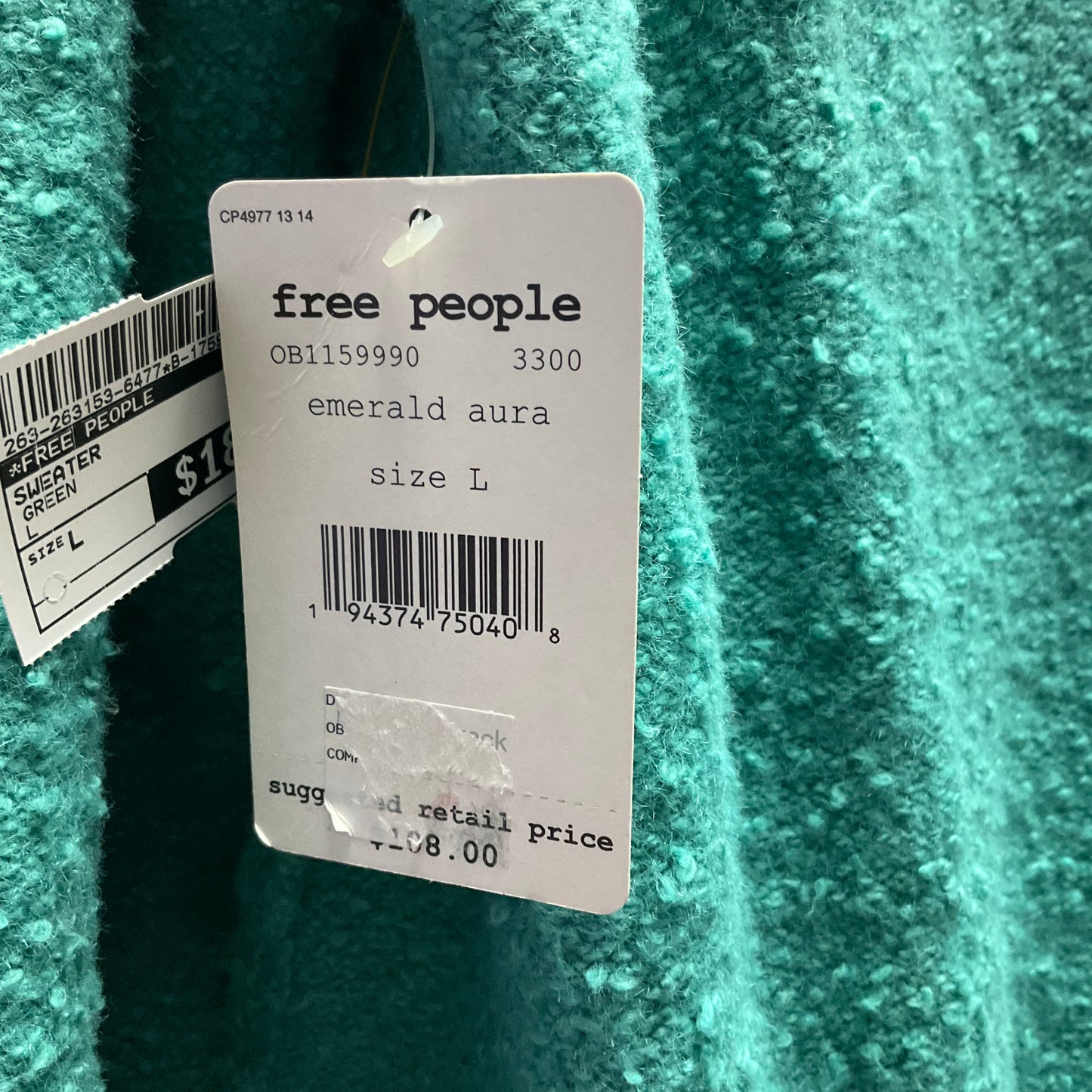 Sweater By Free People In Green, Size: L