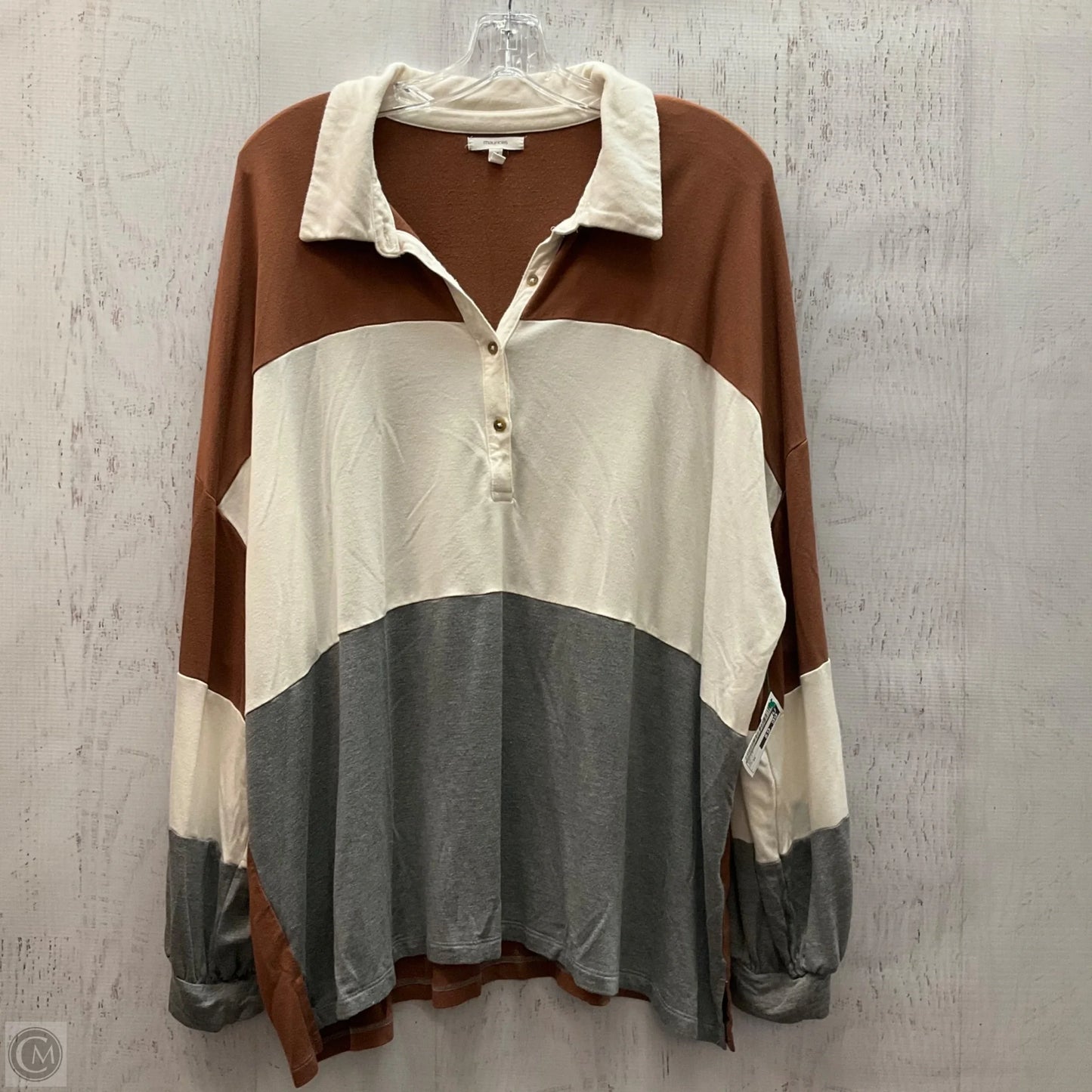 Top Long Sleeve By Maurices In Multi-colored, Size: 3x