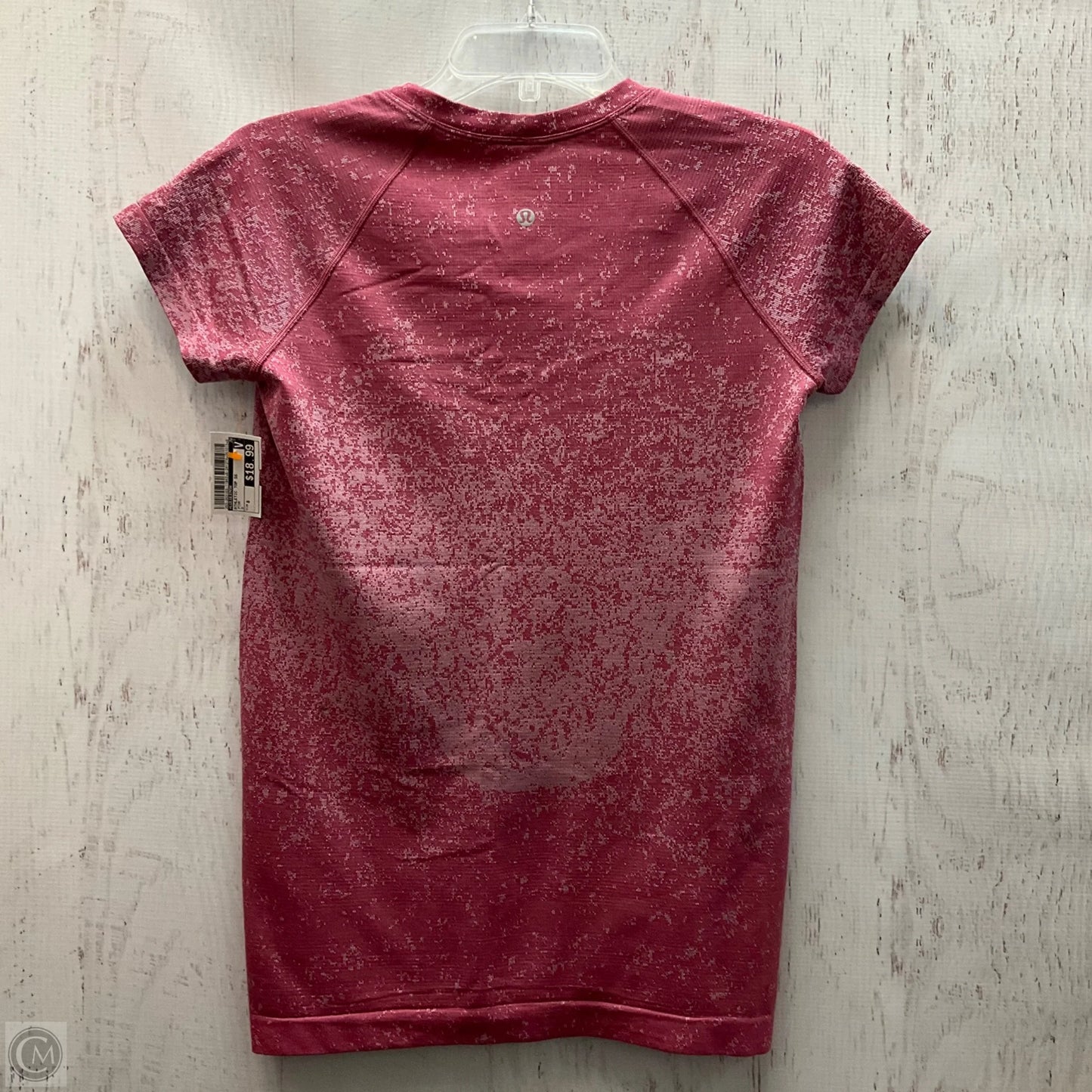 Athletic Top Short Sleeve By Lululemon In Pink, Size: 8