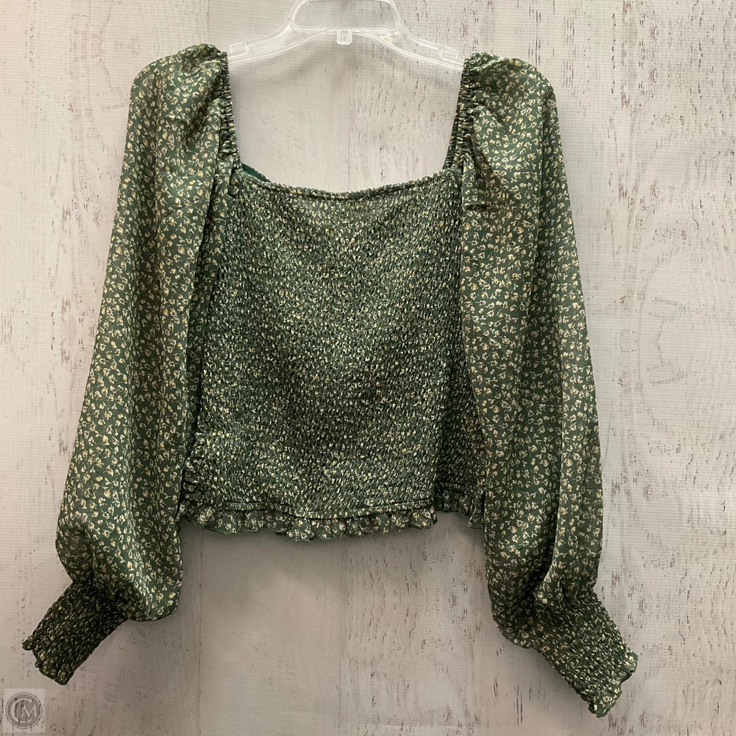 Top Long Sleeve By Promesa In Green, Size: S