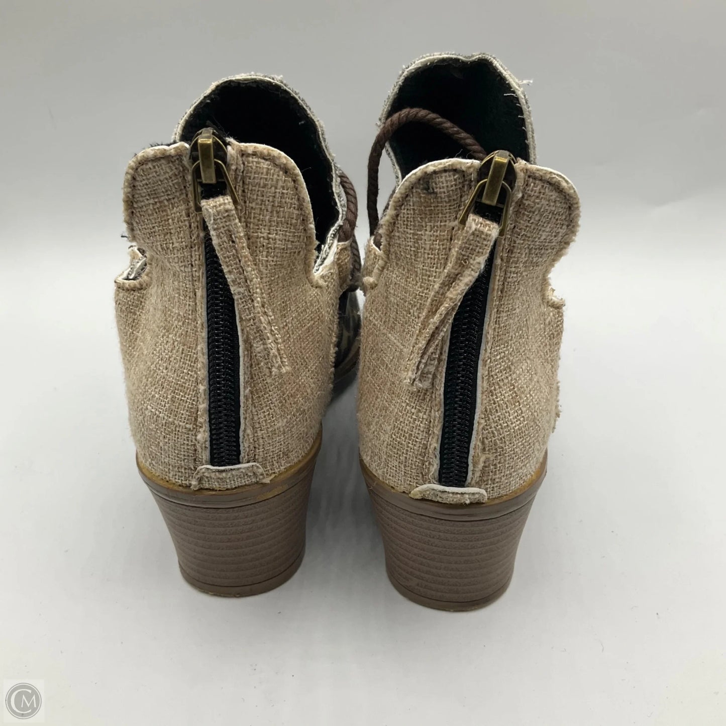 Boots Ankle Heels By Clothes Mentor In Animal Print, Size: 7