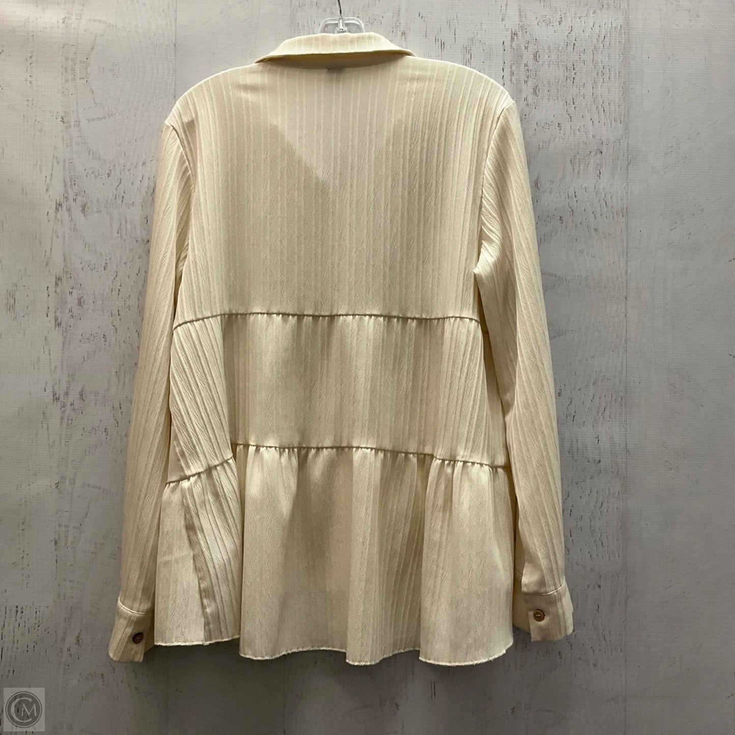 Top Long Sleeve By Shein In Cream, Size: Xl