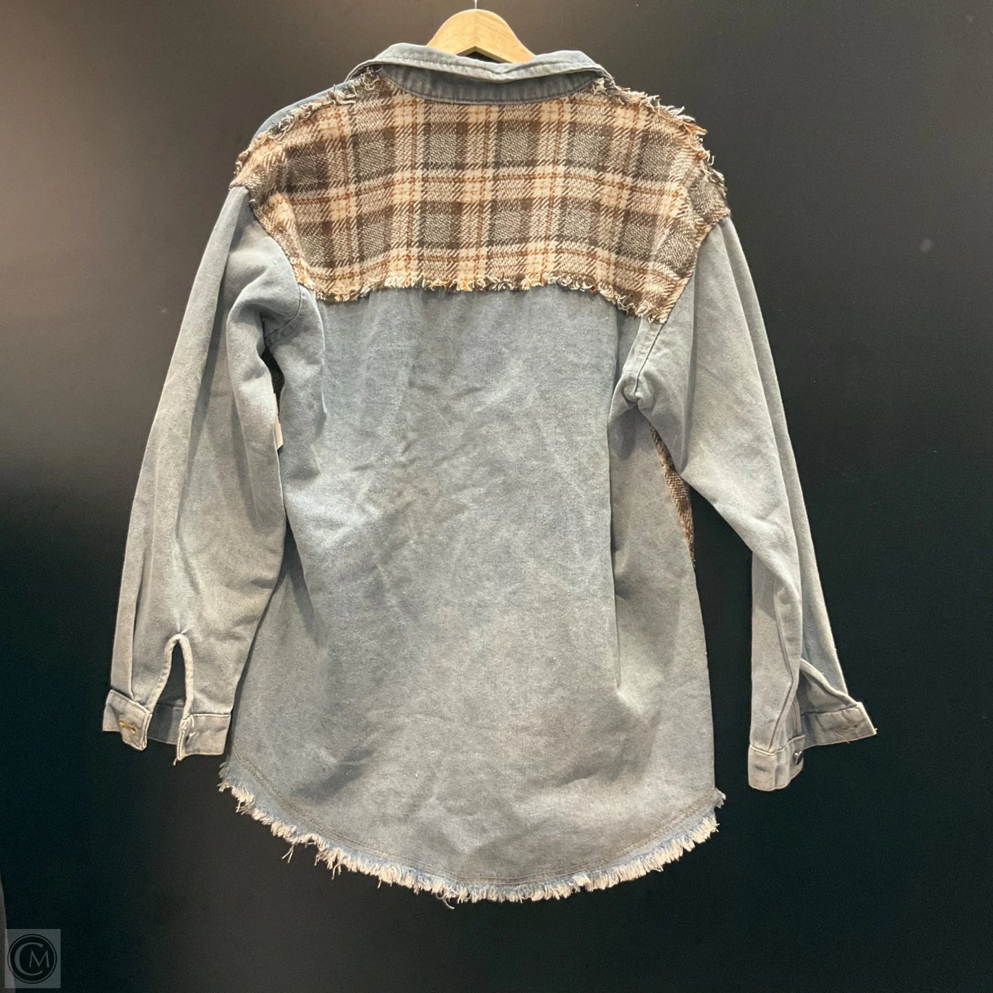 Jacket Shirt By Clothes Mentor In Blue Denim, Size: M
