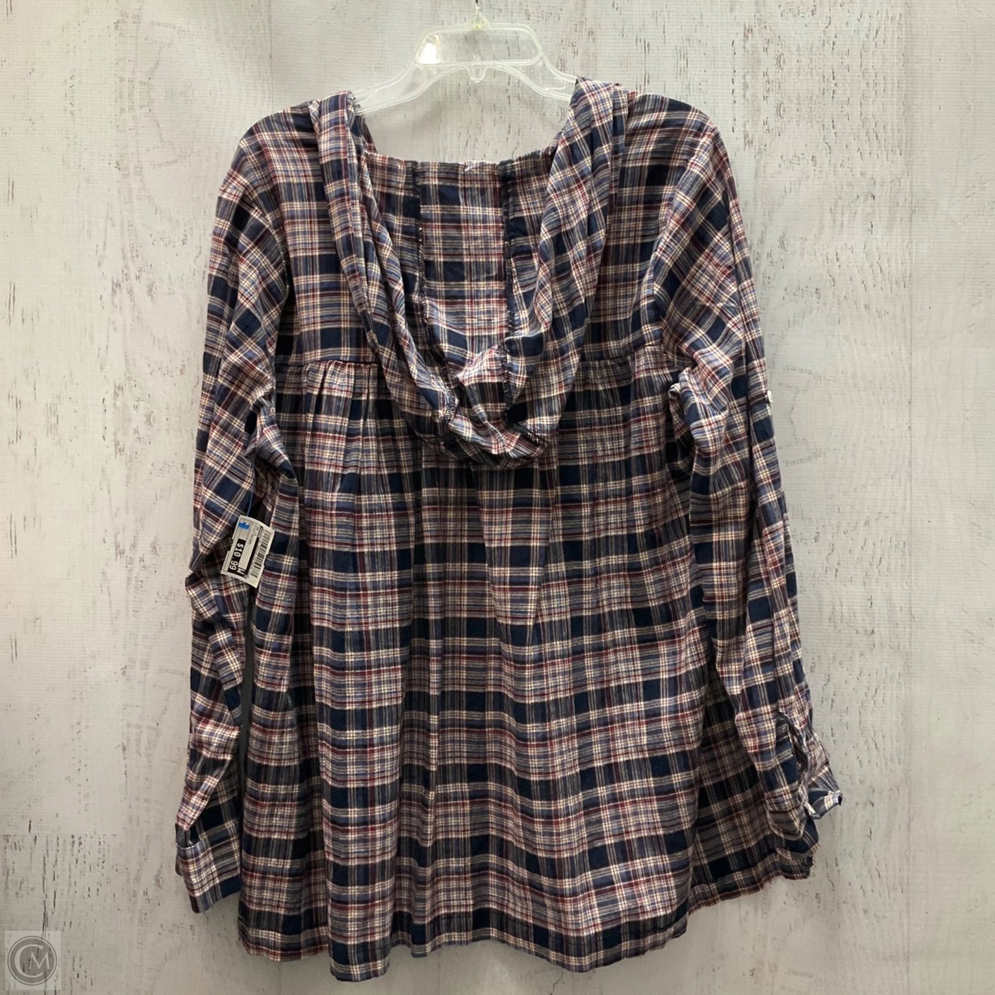 Top Long Sleeve By Umgee In Plaid Pattern, Size: L