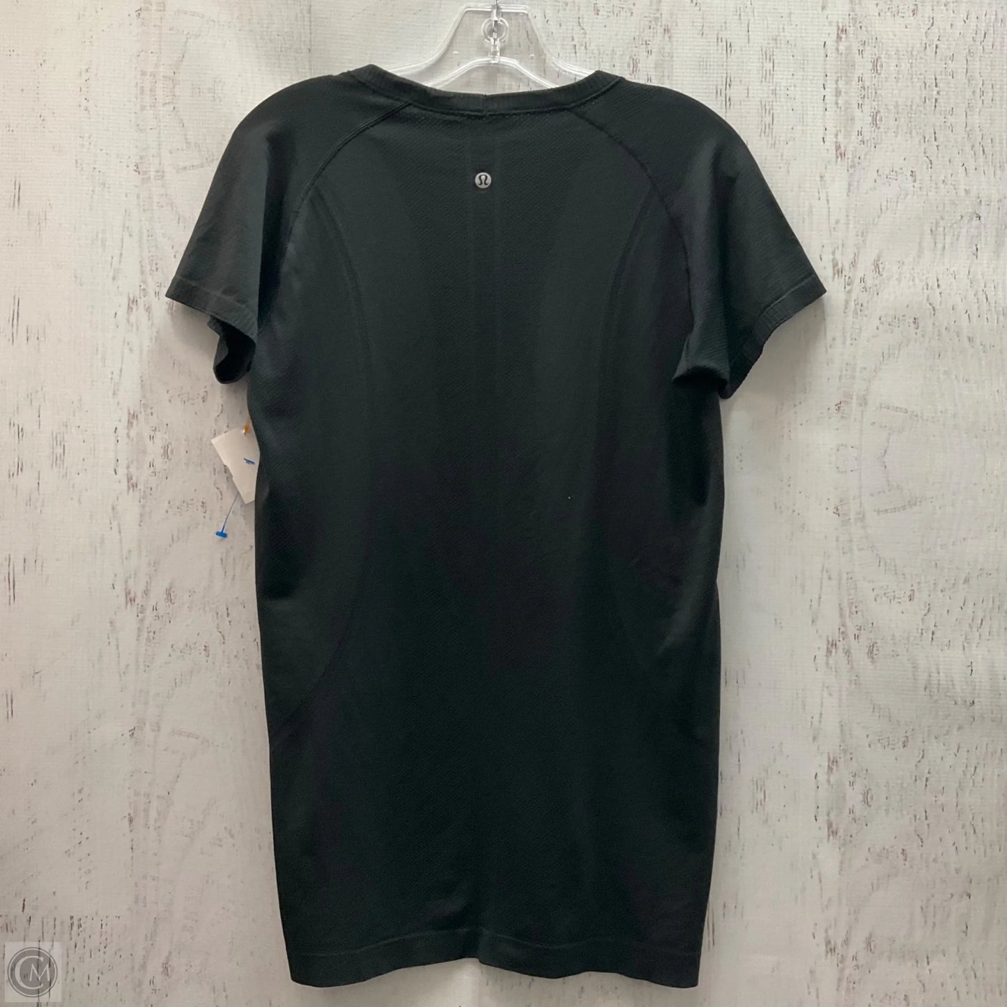 Athletic Top Short Sleeve By Lululemon In Black, Size: 12