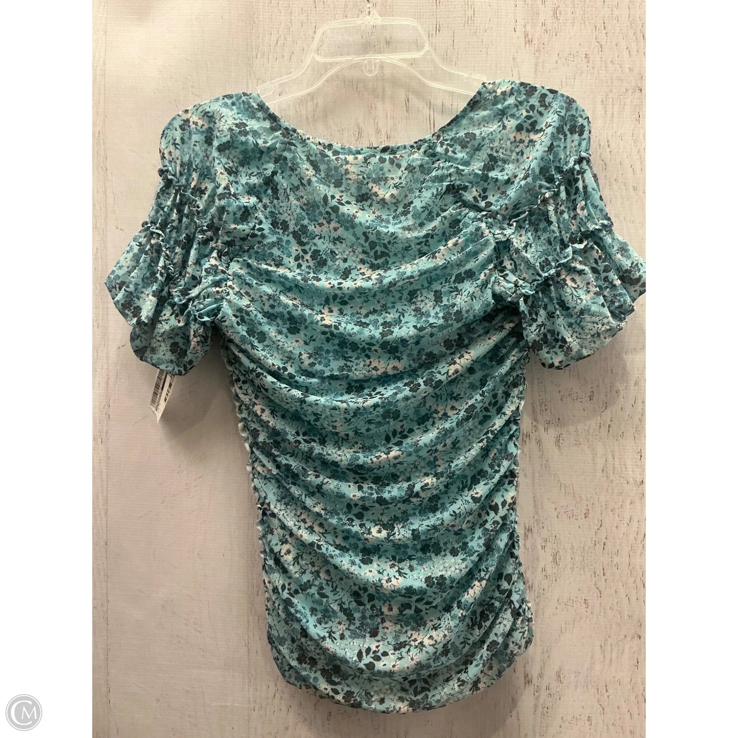 Top Short Sleeve By Anthropologie In Blue, Size: S