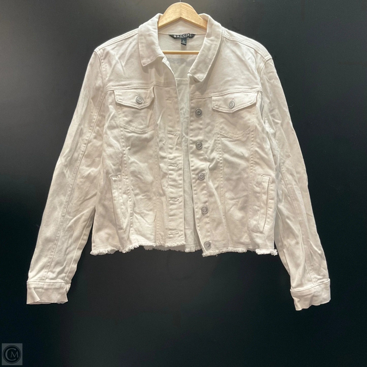Jacket Denim By Baccini In White, Size: L