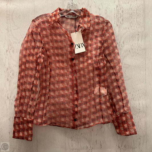 Top Long Sleeve By Zara In Multi-colored, Size: Xs