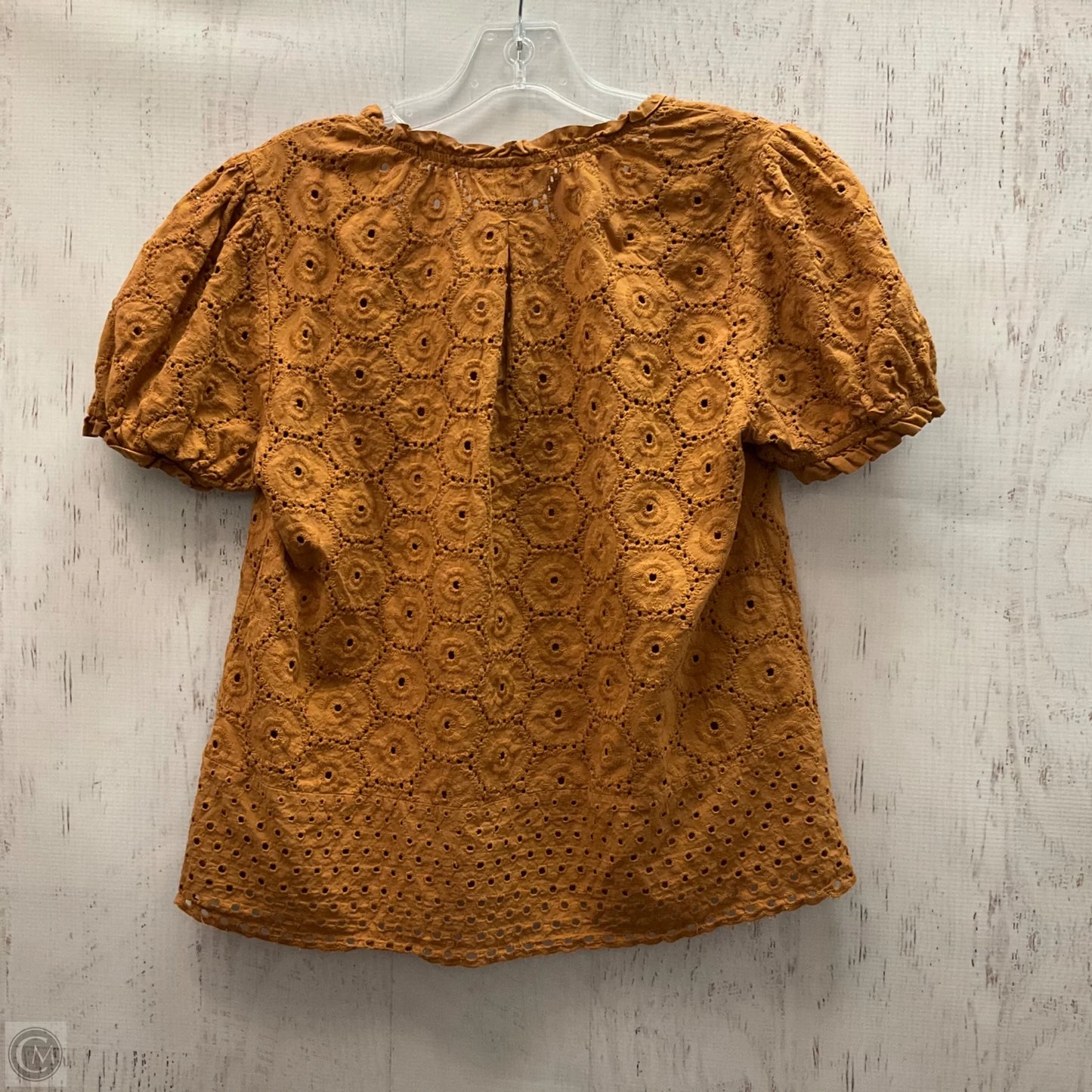 Top Short Sleeve By Adiva In Brown, Size: M