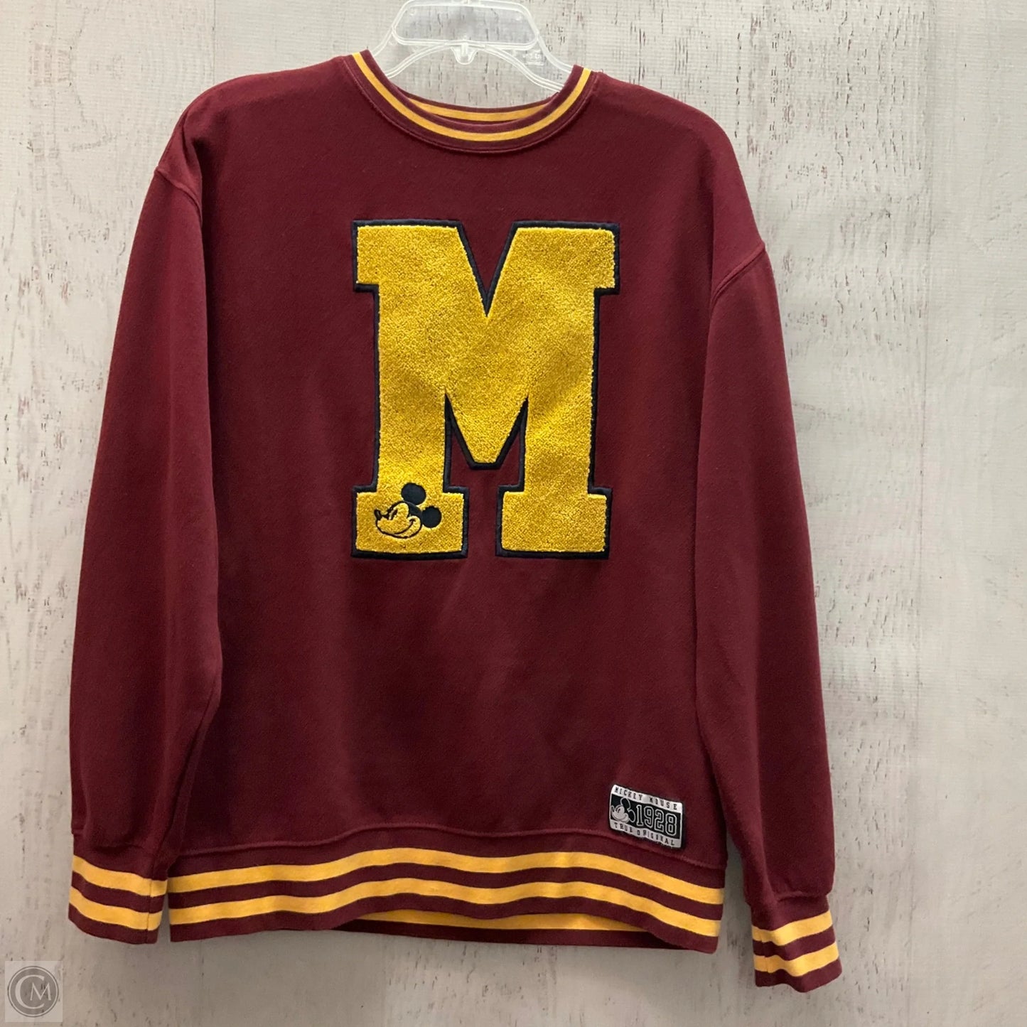 Sweatshirt Crewneck By Disney In Maroon, Size: S