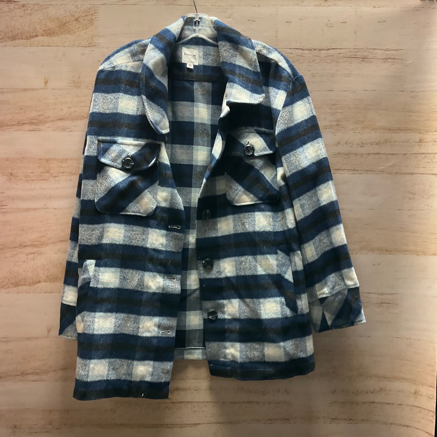 Jacket Shirt By Kensie In Navy, Size: Xl