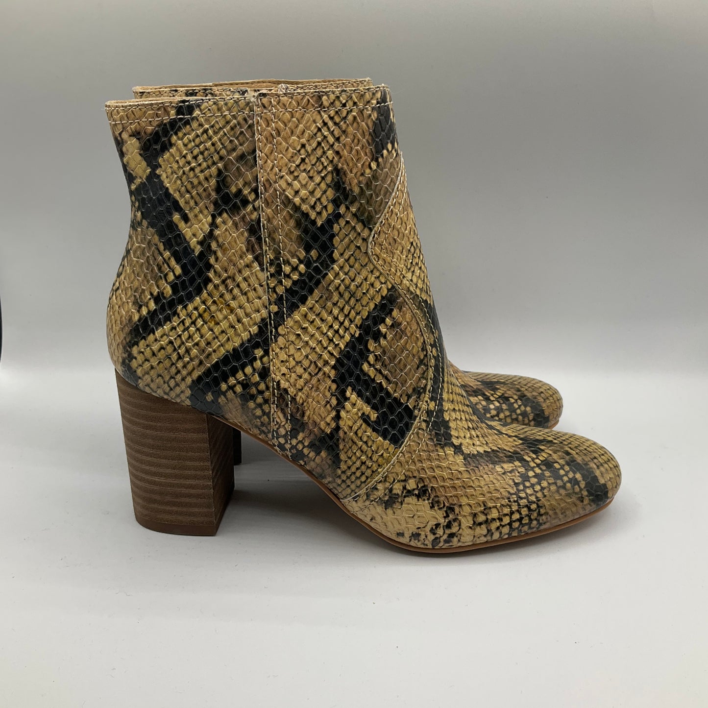 Boots Ankle Heels By Lucky Brand In Snakeskin Print, Size: 6.5