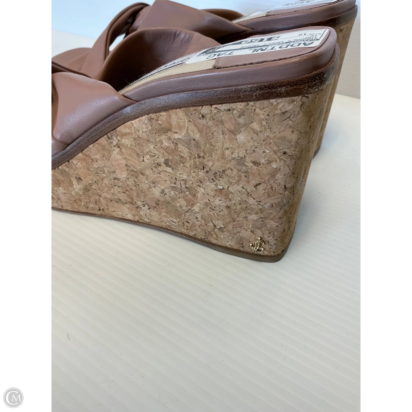 Sandals Heels Wedge By Jimmy Choo In Tan, Size: 12