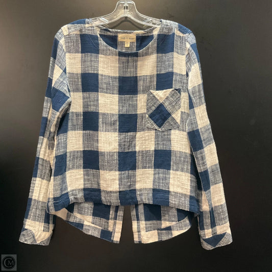 Top Long Sleeve By Cloth & Stone In Plaid Pattern, Size: M