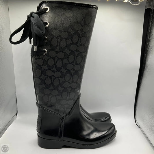 Boots Designer By Coach In Black, Size: 7
