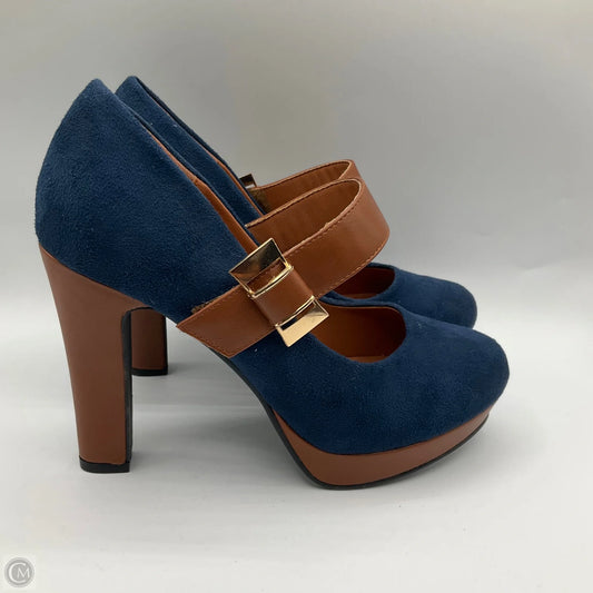 Shoes Heels Platform By Clothes Mentor In Navy, Size: 9
