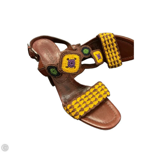 Shoes Luxury Designer By Prada In Brown, Size: 9