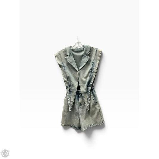 Romper By Clothes Mentor In Blue Denim, Size: S