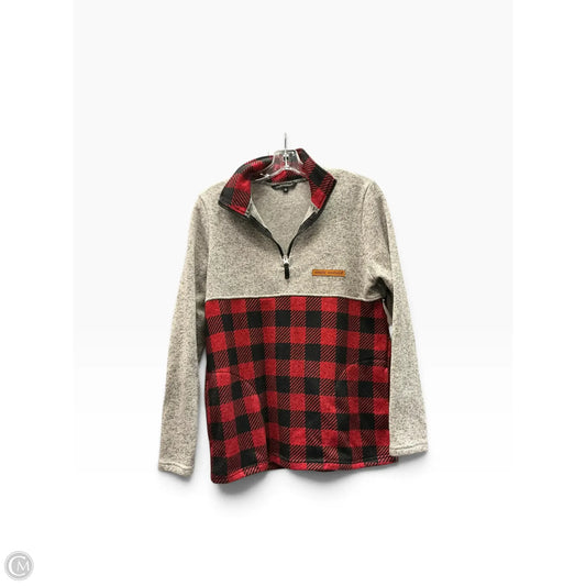 Athletic Sweatshirt Collar By Simply Southern In Plaid Pattern, Size: M