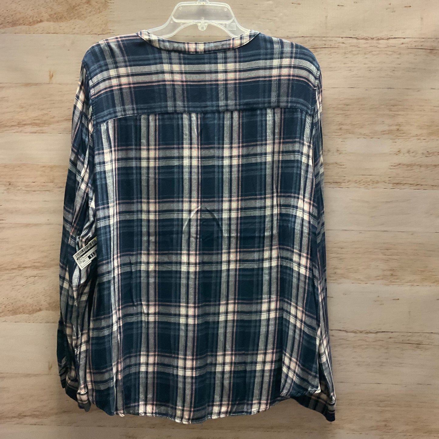 Top Long Sleeve By Bass In Plaid Pattern, Size: Xxl