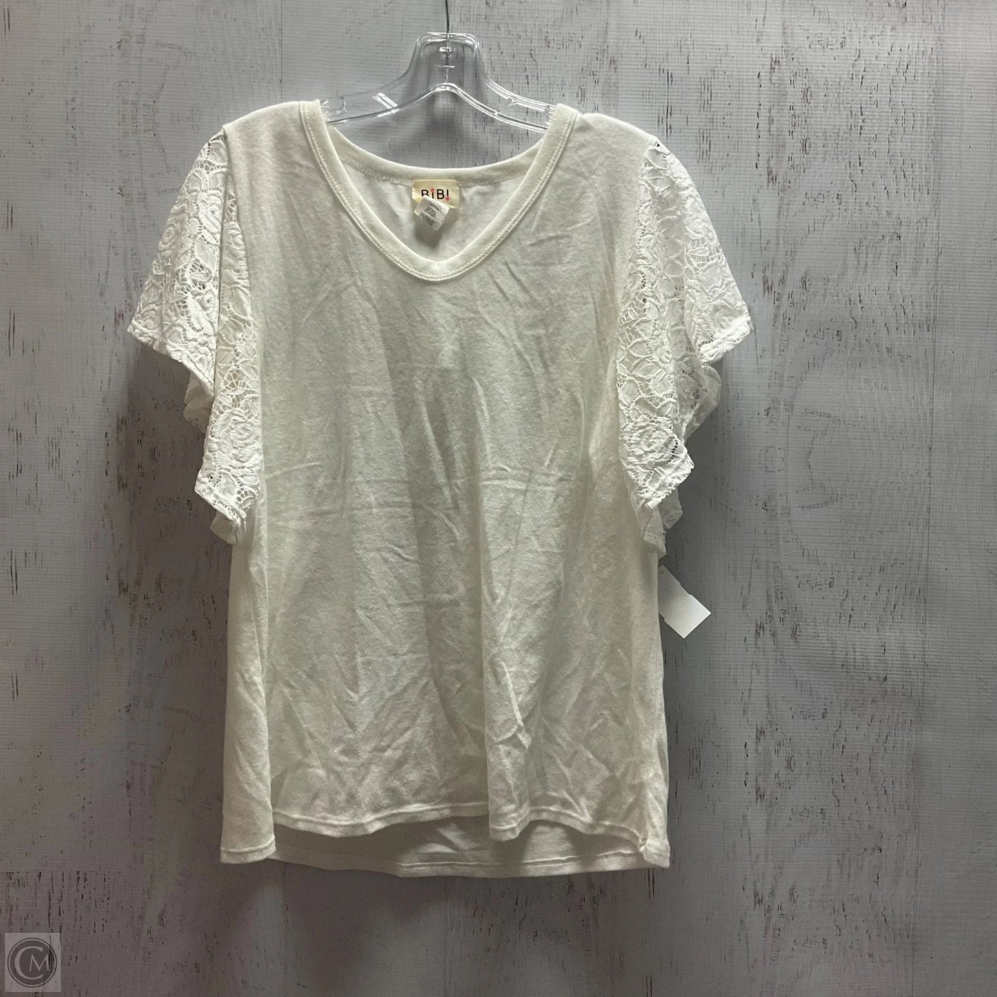 Top Short Sleeve By Bibi In White, Size: Xl