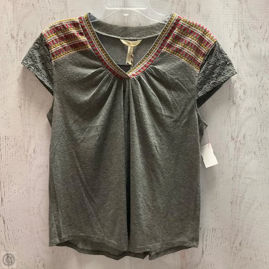 Top Short Sleeve By Matilda Jane In Grey, Size: S