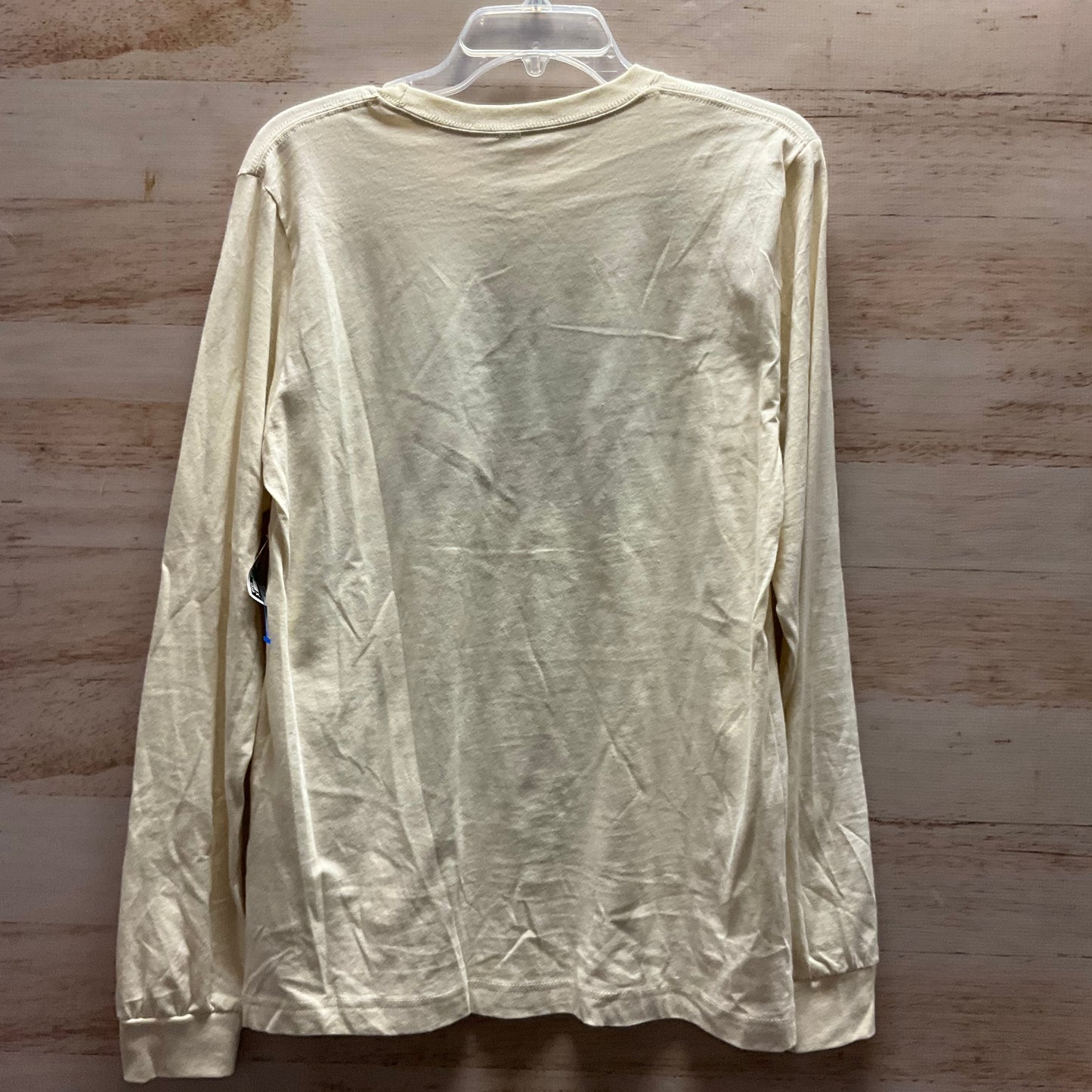 Top Long Sleeve By Bella + Canvas In White, Size: M