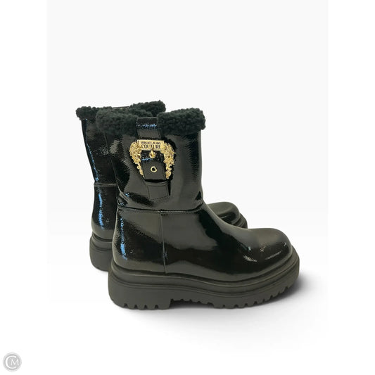 Boots Ankle Flats By Versace In Black, Size: 9