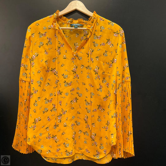 Top Long Sleeve By Lauren By Ralph Lauren In Yellow, Size: S