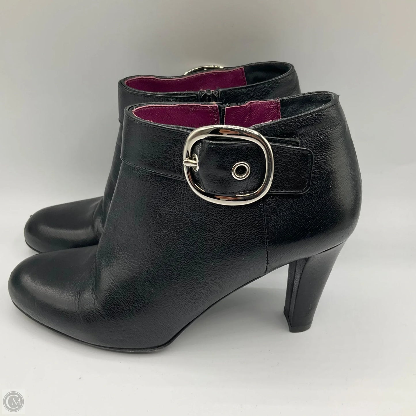 Boots Ankle Heels By Coach In Black, Size: 6