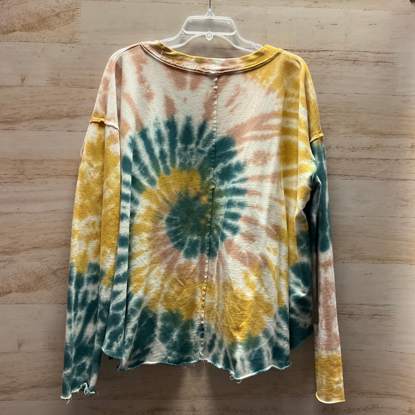 Top Long Sleeve By Peace Love World In Tie Dye Print, Size: Xl