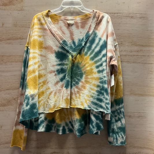 Top Long Sleeve By Peace Love World In Tie Dye Print, Size: Xl