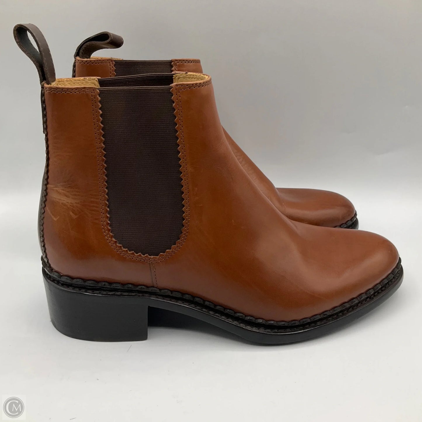 Boots Ankle Heels By Clothes Mentor In Brown, Size: 7