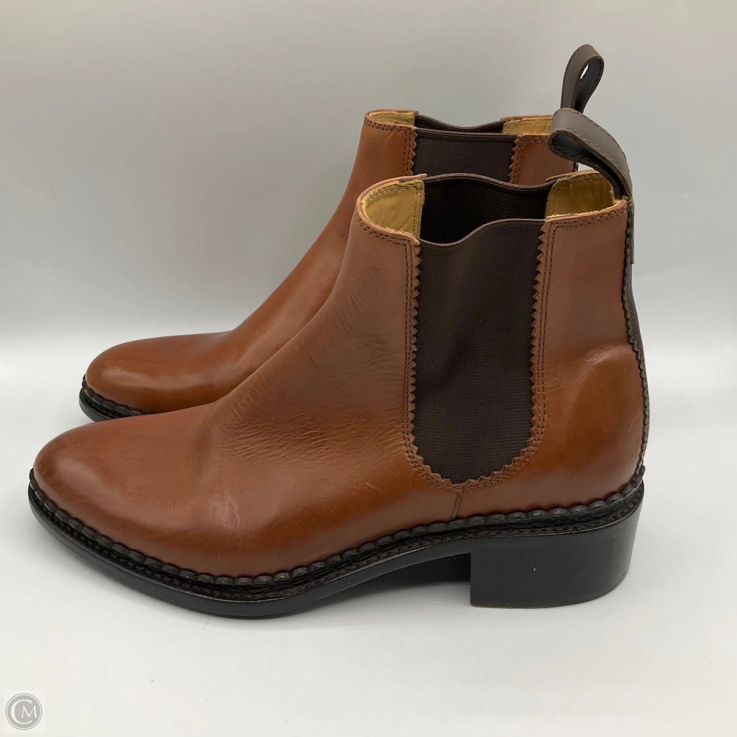 Boots Ankle Heels By Clothes Mentor In Brown, Size: 7