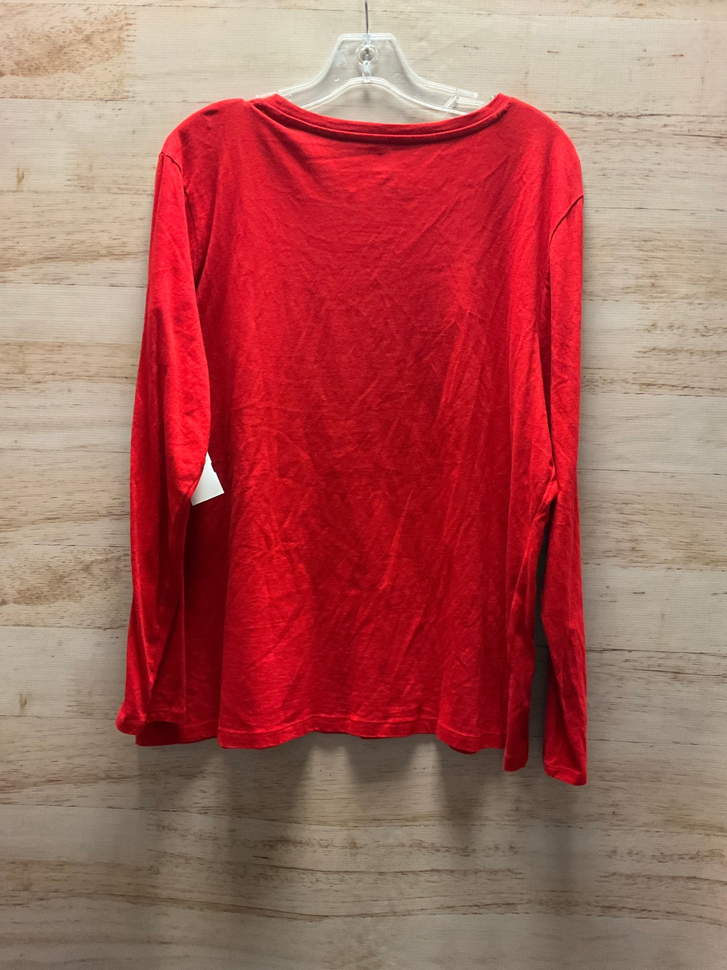 Top Long Sleeve By Clothes Mentor In Red, Size: 1x