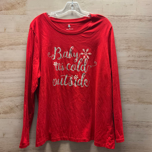 Top Long Sleeve By Clothes Mentor In Red, Size: 1x