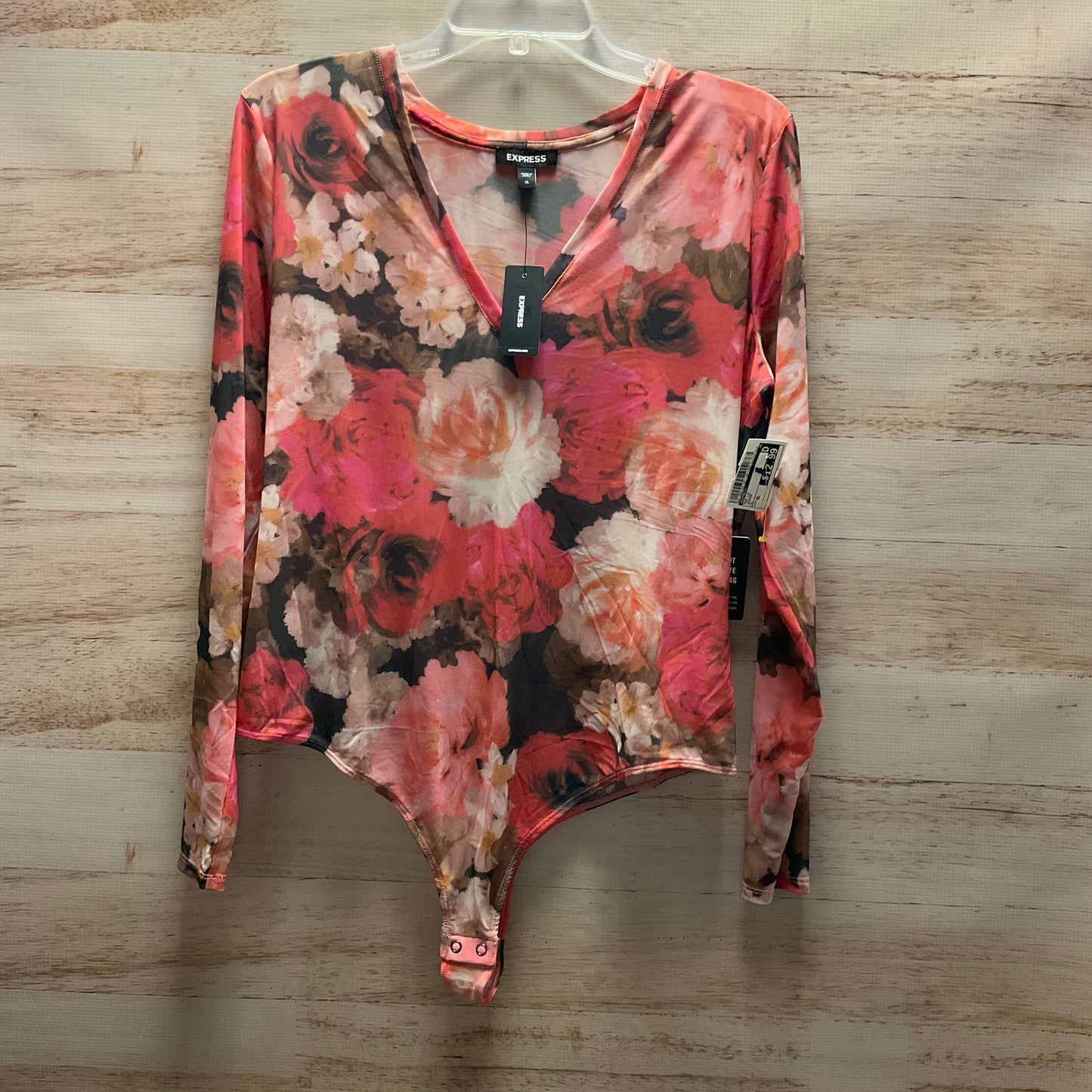 Top Long Sleeve By Express In Orange, Size: Xl