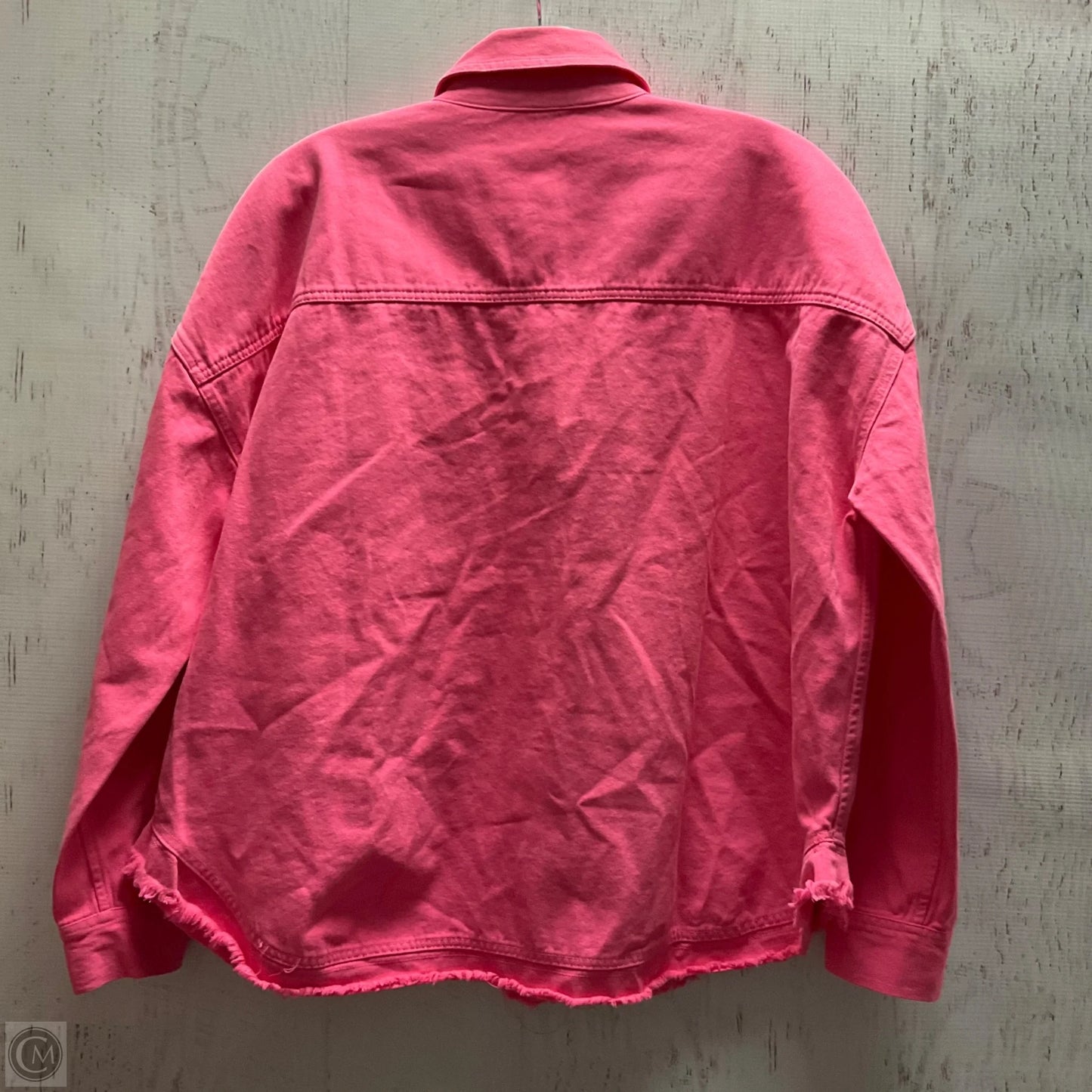 Jacket Denim By Clothes Mentor In Pink, Size: L