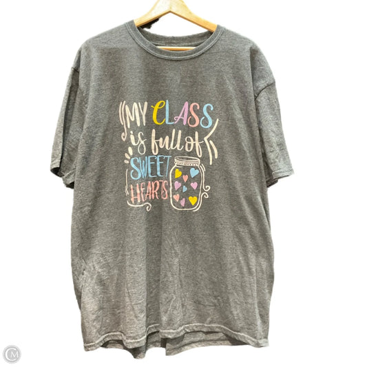 Top Short Sleeve By Clothes Mentor In Grey, Size: 2x