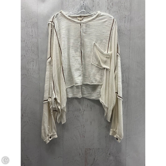 Top Long Sleeve By Pol In Cream, Size: S