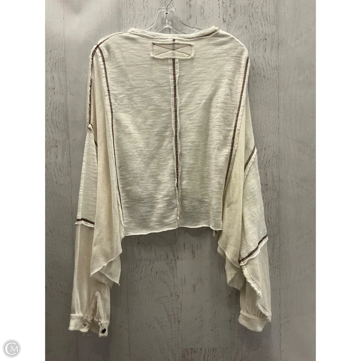 Top Long Sleeve By Pol In Cream, Size: S