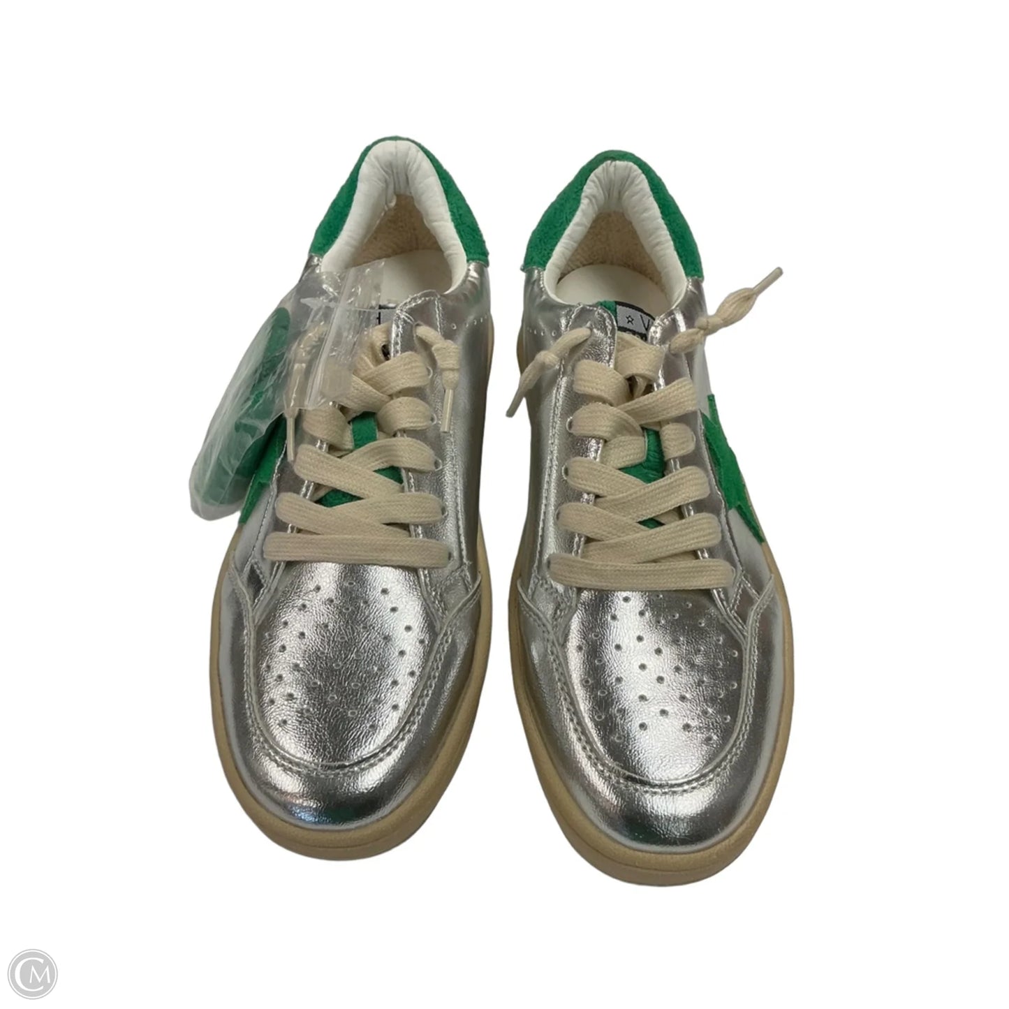 Shoes Sneakers By Vintage Havana In Green & Silver, Size: 9.5