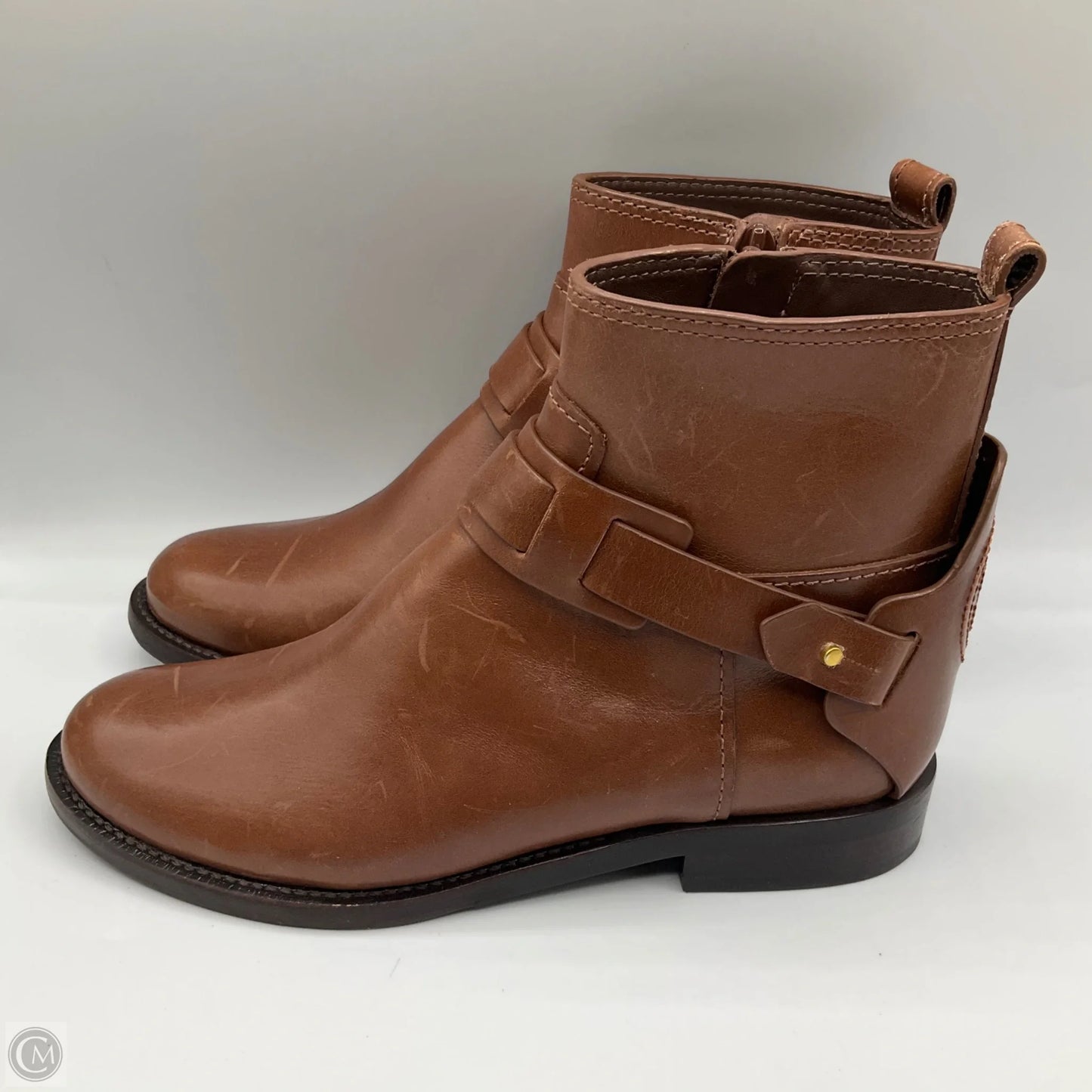 Boots Ankle Heels By Tory Burch In Brown, Size: 5