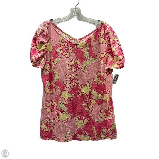 Top Short Sleeve Designer By Lilly Pulitzer In Pink, Size: Xl