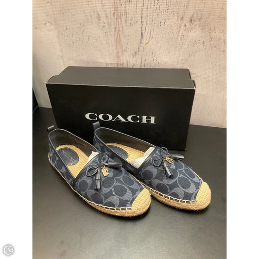 Shoes Designer By Coach In Blue & Brown, Size: 7.5